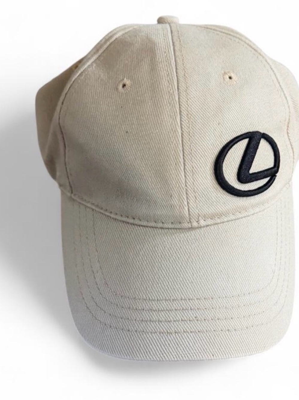 Lexus Embroidered Logo Baseball Cap Hat Cream Off-White